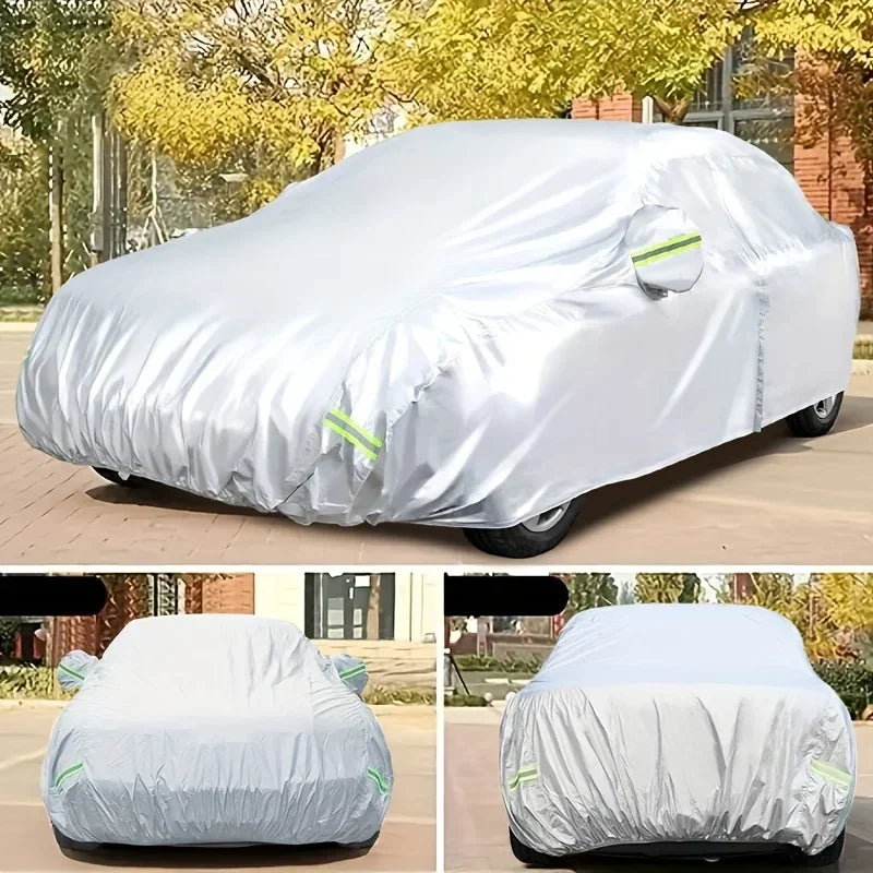Car Cover Outdoor Protection Full Exterior Snow Cover Sunshade Dustproof Protection Cover Universal for Hatchback Sedan SUV