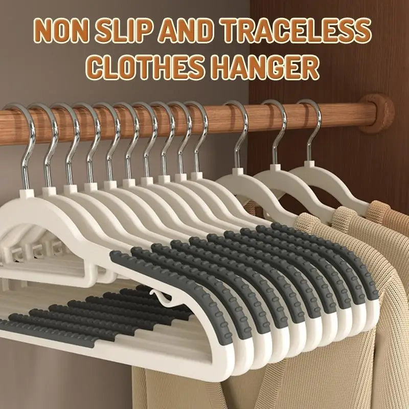 10 Piece Set Of Heavy-Duty Dry And Wet Hangers With Anti Slip Pads Saving Space