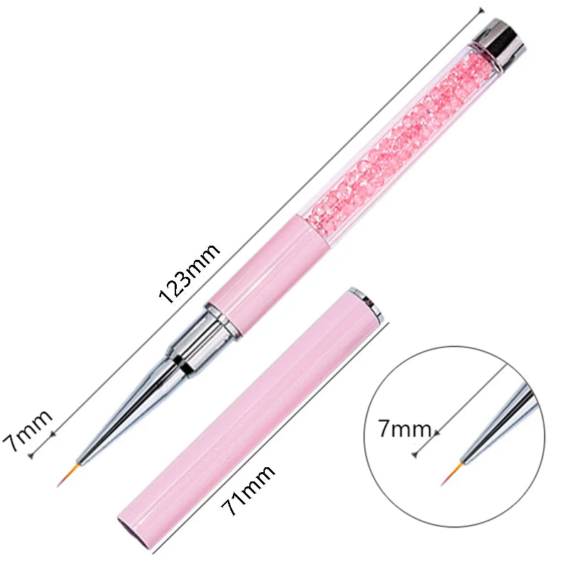 1PC Nails Art Brush Lines Stripe Flower Painting Drawing Pen Acrylic UV Gel Extension Grid Brush 3D Design Drawing Manicure Tool