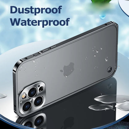 Metal Phone Cases For IPhone 17 Pro 12 13 14 Pro Max Cover Magnetic Aluminum Frame Phone Shell For Iphone 15 12 Mini 13 Pro Max