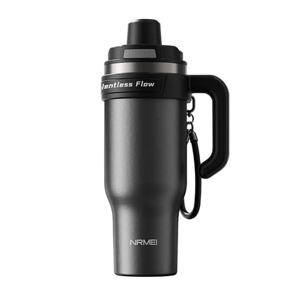Large Tumbler Ceramic Inner with Handle Straw Cold Insulated Water Bottle Car Cup Multipurpose Fitness