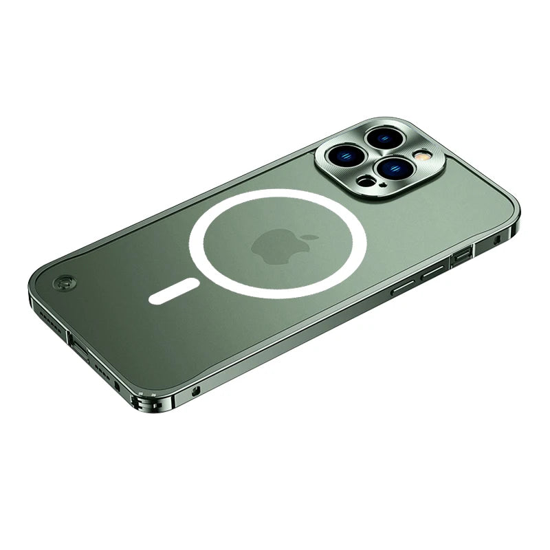 Metal Phone Cases For IPhone 17 Pro 12 13 14 Pro Max Cover Magnetic Aluminum Frame Phone Shell For Iphone 15 12 Mini 13 Pro Max