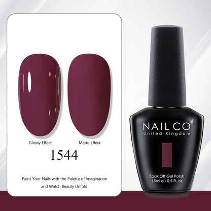 NAILCO 15ml Red Brown Color Series Gel Varnish LED Nails Art Manicure Coffee UV Gel Nail Polish Summer DIY Gellak Design Lacquer
