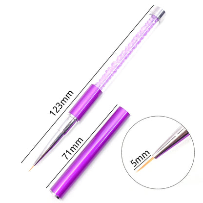 1PC Nails Art Brush Lines Stripe Flower Painting Drawing Pen Acrylic UV Gel Extension Grid Brush 3D Design Drawing Manicure Tool