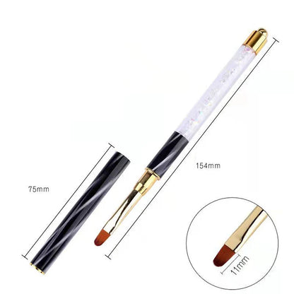 1PC Nails Art Brush Lines Stripe Flower Painting Drawing Pen Acrylic UV Gel Extension Grid Brush 3D Design Drawing Manicure Tool