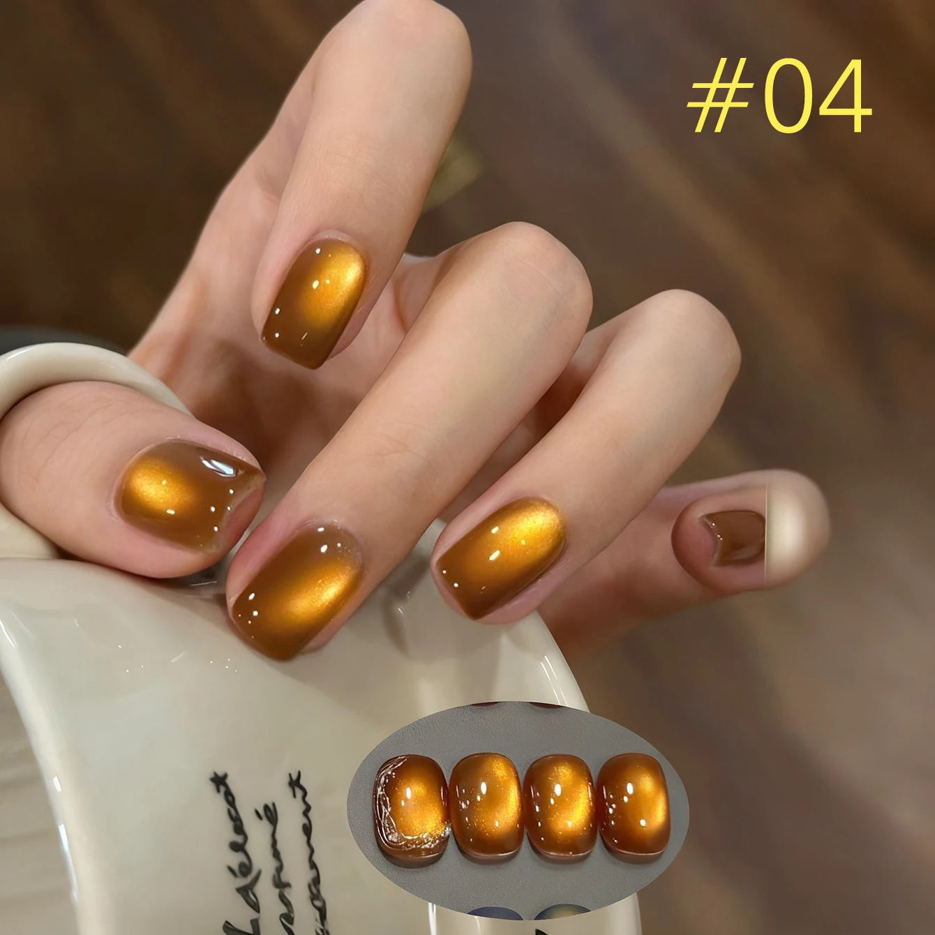 MIANEL 10ml Winter Nails Sea Sunset Golden Light Cat Eye Gel Nail Polish Satin Glass Beads Nail Polish Black Nails 1-10pcs