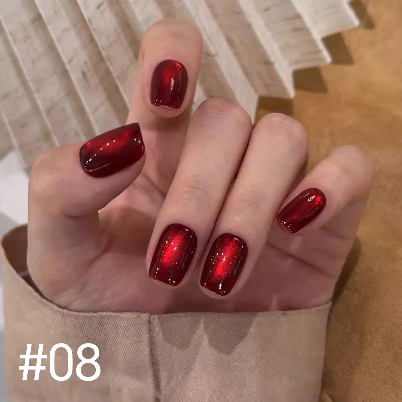 MIANEL 10ml Winter Nails Sea Sunset Golden Light Cat Eye Gel Nail Polish Satin Glass Beads Nail Polish Black Nails 1-10pcs