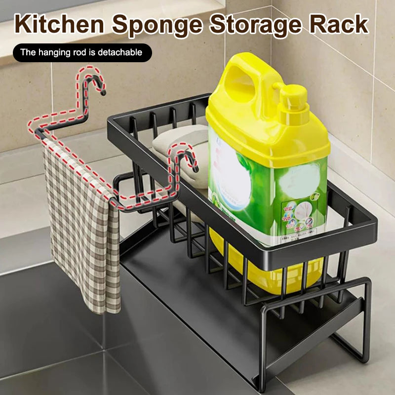 Sponge Drainer Rack Stainless Kitchen Organizer Bathroom Sink Rack Soap Holder