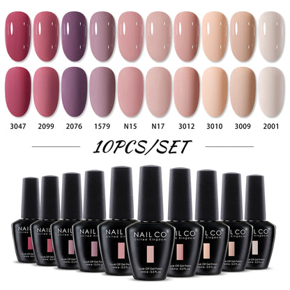 NAILCO 15ml Red Brown Color Series Gel Varnish LED Nails Art Manicure Coffee UV Gel Nail Polish Summer DIY Gellak Design Lacquer