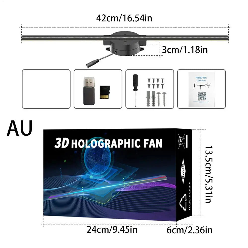 3D Fan Hologram Projector Wifi Control Remote Commercial Advertising Display Hologram Lamp for Christmas Party