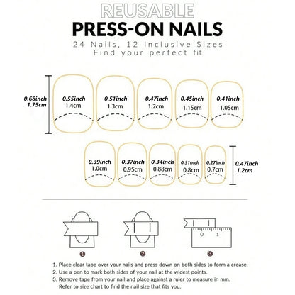 24 PCs Short French Minimalist Nails with 1 Jelly and 1 Nail File