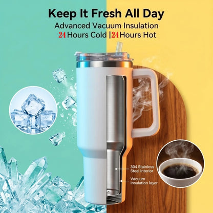 40oz Insulated Stainless Steel Tumbler with Lid - Double-Walled, Reusable Water Bottle for All Seasons, Ideal Outdoor Travel Acc