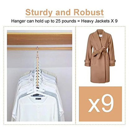 9-hole Clothes hanger organizer Space Saving Hanger multi-function folding magic hangers drying Racks Scarf clothes Storage