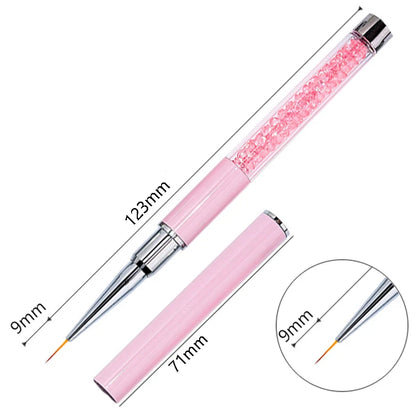 1PC Nails Art Brush Lines Stripe Flower Painting Drawing Pen Acrylic UV Gel Extension Grid Brush 3D Design Drawing Manicure Tool