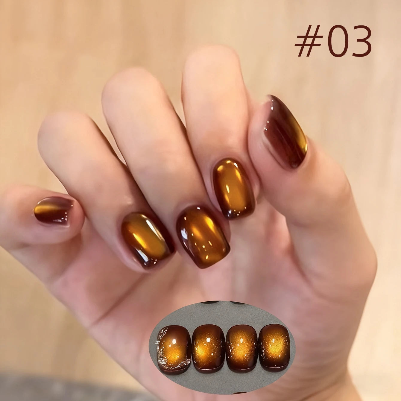 MIANEL 10ml Winter Nails Sea Sunset Golden Light Cat Eye Gel Nail Polish Satin Glass Beads Nail Polish Black Nails 1-10pcs