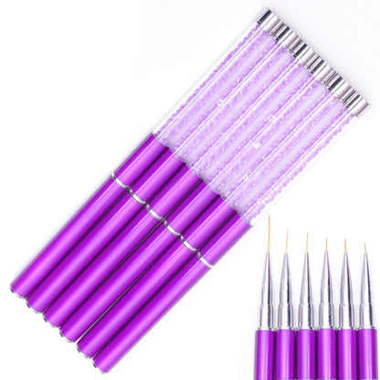 1PC Nails Art Brush Lines Stripe Flower Painting Drawing Pen Acrylic UV Gel Extension Grid Brush 3D Design Drawing Manicure Tool