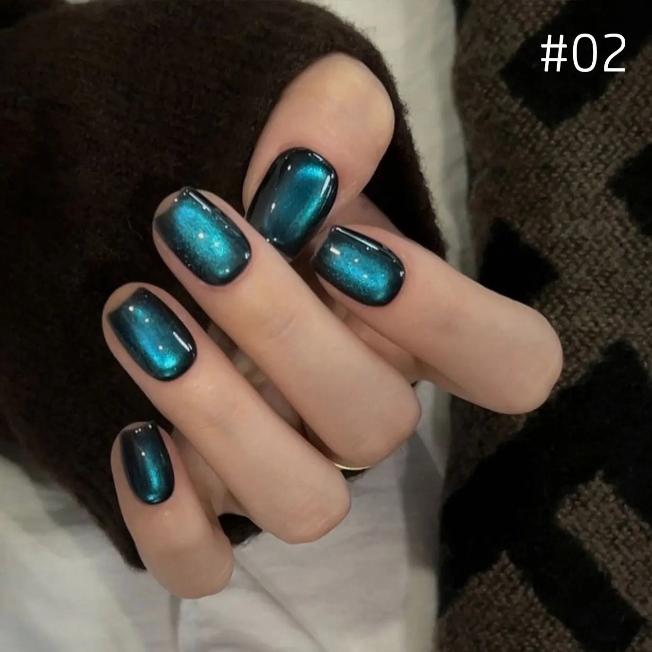 MIANEL 10ml Winter Nails Sea Sunset Golden Light Cat Eye Gel Nail Polish Satin Glass Beads Nail Polish Black Nails 1-10pcs