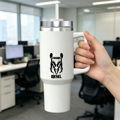Powered by Cummins Vacuum Flasks 40oz Stainless Steel Insulated Tumbler with Handle Straw