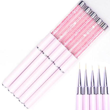 1PC Nails Art Brush Lines Stripe Flower Painting Drawing Pen Acrylic UV Gel Extension Grid Brush 3D Design Drawing Manicure Tool