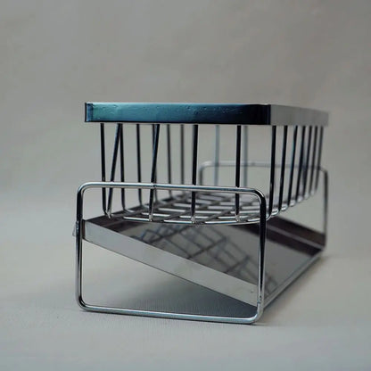 Stainless Steel Metal Sponge Holder Multi-Functional Space-Saving Sink Shelf Rust-Proof Automatic Drainage Sink Organizer Sink