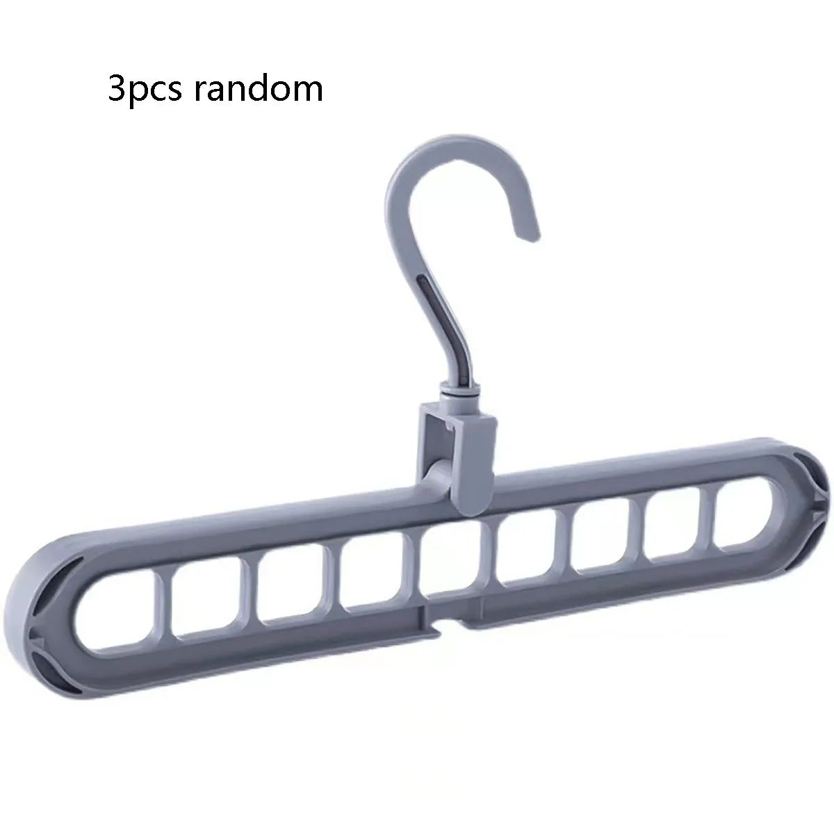 3pcs, Plastic 9-Hole Foldable Hangers, Heavy Duty Space Saving Clothes Organizer Hangers, For Room, Closet, Wardrobe, Home & Dor