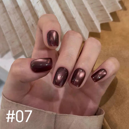 MIANEL 10ml Winter Nails Sea Sunset Golden Light Cat Eye Gel Nail Polish Satin Glass Beads Nail Polish Black Nails 1-10pcs