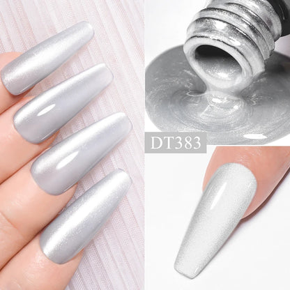 7ml Aurora Cat Magnetic Gel Nail Polish Blue Nails Sparkling Glitter Semi-Permanent Nail Art Soak Off UV Gel Varnish Manicure