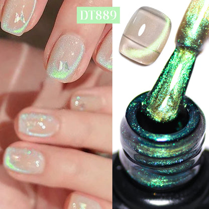 7ml Aurora Cat Magnetic Gel Nail Polish Blue Nails Sparkling Glitter Semi-Permanent Nail Art Soak Off UV Gel Varnish Manicure