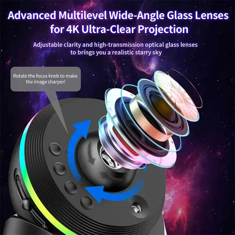 Galaxy Star Projector Lights with Clear Night Light Rotary Space Ball Planetarium Projector Lights for Kids Gift Ceiling Room