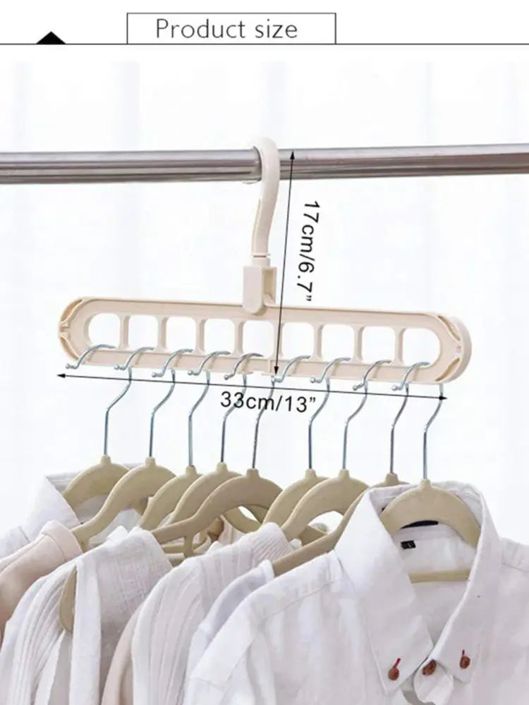 9-hole Clothes hanger organizer Space Saving Hanger multi-function folding magic hangers drying Racks Scarf clothes Storage