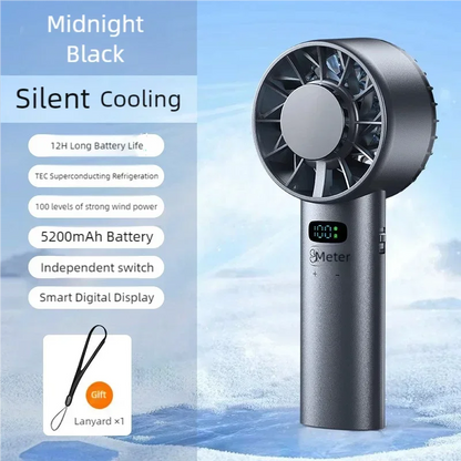 TINSOL Ice-cooling high-speed handheld fan portable mini fan, suitable for travel, camping, and outdoors