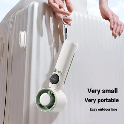 Iceable Electric Fan Portable Handheld Fan with Ice Cooler Adjustable Speed Fan USB Rechargeable Fan for Outdoor Camping Office