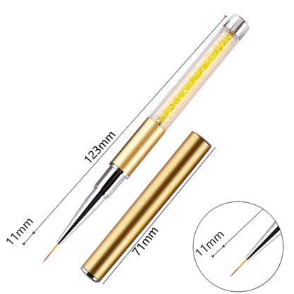 1PC Nails Art Brush Lines Stripe Flower Painting Drawing Pen Acrylic UV Gel Extension Grid Brush 3D Design Drawing Manicure Tool