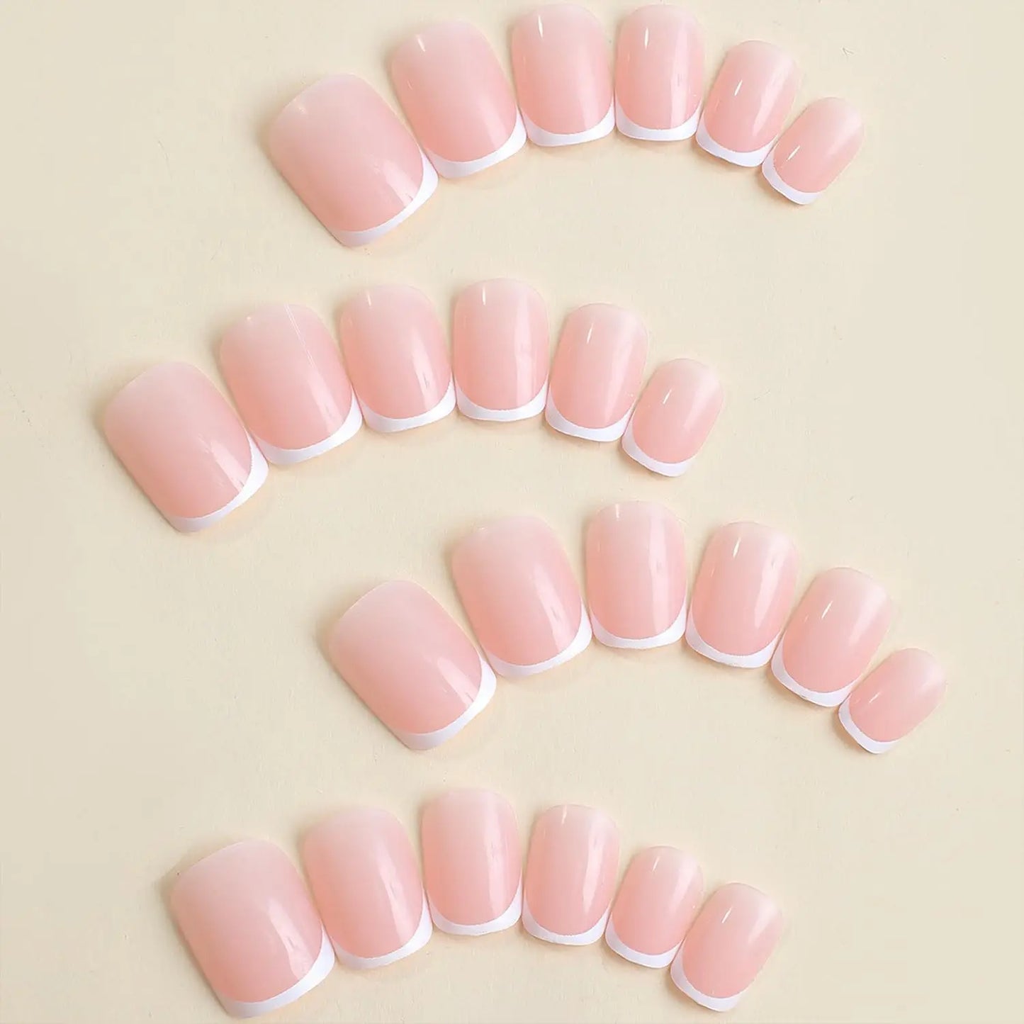 24 PCs Short French Minimalist Nails with 1 Jelly and 1 Nail File
