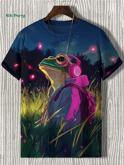 Cat Pattern Men's T-Shirt 3D Print Funny Animal Short Sleeve T-Shirt Oversized Tops Summer Daily Outdoor Casual Men's Clothing