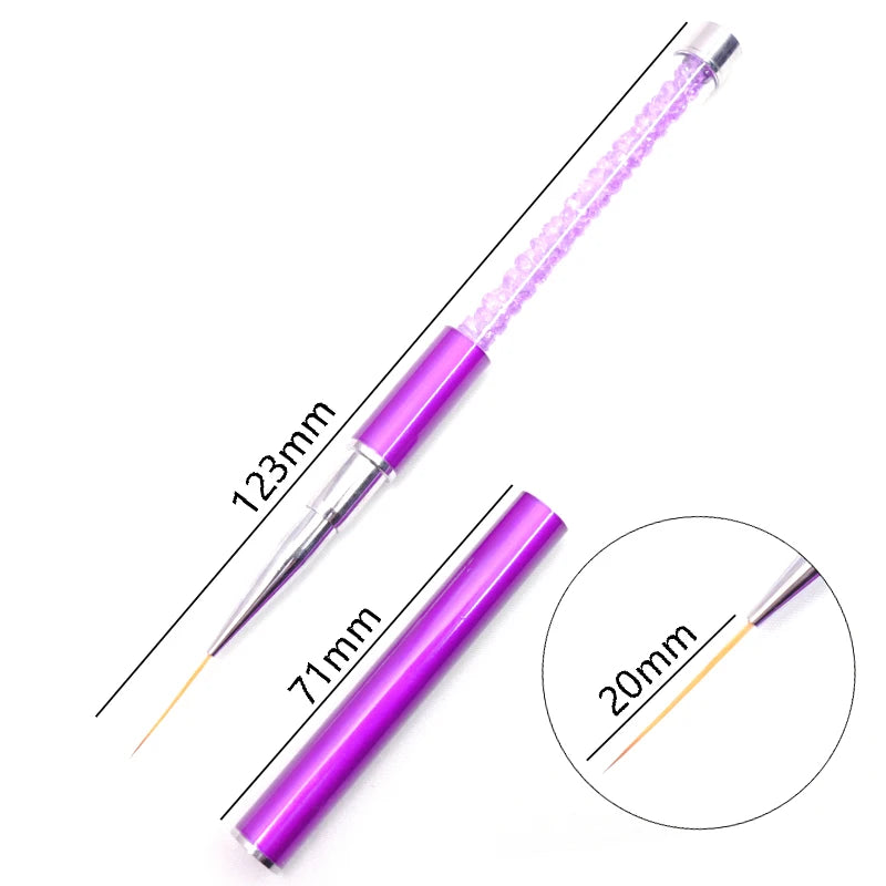 1PC Nails Art Brush Lines Stripe Flower Painting Drawing Pen Acrylic UV Gel Extension Grid Brush 3D Design Drawing Manicure Tool