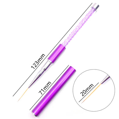 1PC Nails Art Brush Lines Stripe Flower Painting Drawing Pen Acrylic UV Gel Extension Grid Brush 3D Design Drawing Manicure Tool