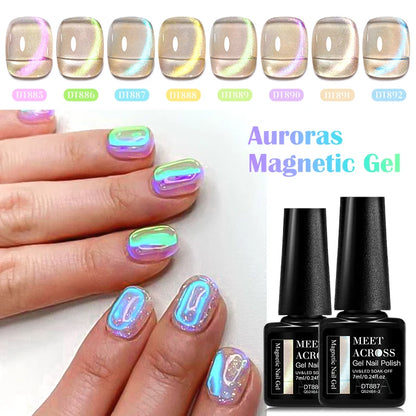 7ml Aurora Cat Magnetic Gel Nail Polish Blue Nails Sparkling Glitter Semi-Permanent Nail Art Soak Off UV Gel Varnish Manicure