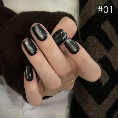 MIANEL 10ml Winter Nails Sea Sunset Golden Light Cat Eye Gel Nail Polish Satin Glass Beads Nail Polish Black Nails 1-10pcs