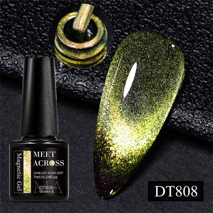 7ml Aurora Cat Magnetic Gel Nail Polish Blue Nails Sparkling Glitter Semi-Permanent Nail Art Soak Off UV Gel Varnish Manicure