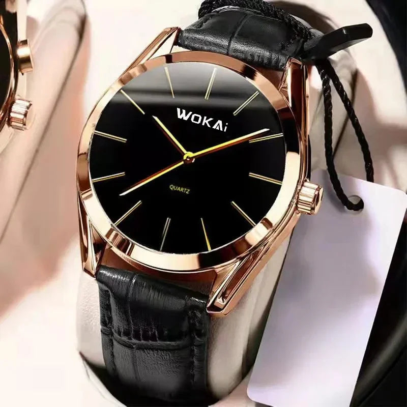 2025 Mens Watch Chronograph Moon Phase Pattern Luminous Top Luxury Sport Male Wristwatch Leather Men Quartz Watches Casual Clock