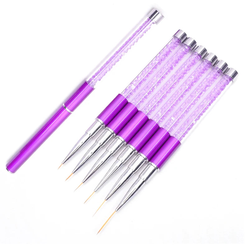 1PC Nails Art Brush Lines Stripe Flower Painting Drawing Pen Acrylic UV Gel Extension Grid Brush 3D Design Drawing Manicure Tool