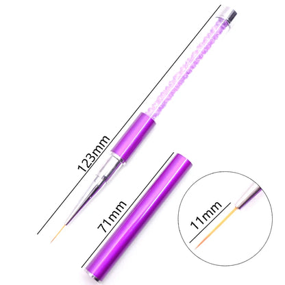 1PC Nails Art Brush Lines Stripe Flower Painting Drawing Pen Acrylic UV Gel Extension Grid Brush 3D Design Drawing Manicure Tool