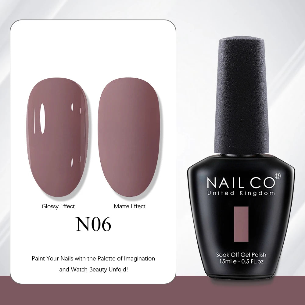 NAILCO 15ml Red Brown Color Series Gel Varnish LED Nails Art Manicure Coffee UV Gel Nail Polish Summer DIY Gellak Design Lacquer