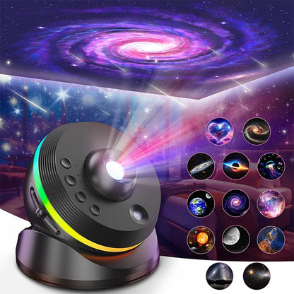 Galaxy Star Projector Lights with Clear Night Light Rotary Space Ball Planetarium Projector Lights for Kids Gift Ceiling Room