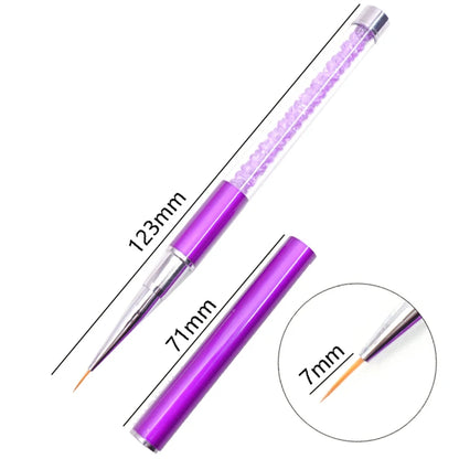 1PC Nails Art Brush Lines Stripe Flower Painting Drawing Pen Acrylic UV Gel Extension Grid Brush 3D Design Drawing Manicure Tool