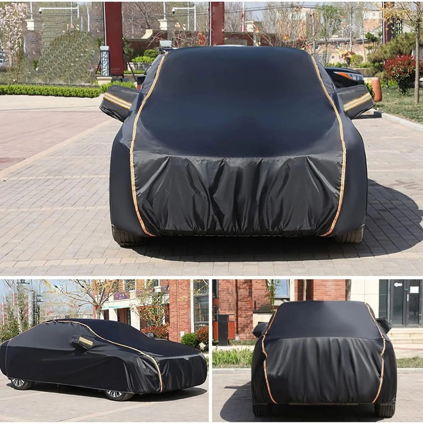 All Weather Waterproof Car Cover Heavy Duty Full Coverage Protection from Rain Sun Snow & Dust for Outdoor Parking & Long Term