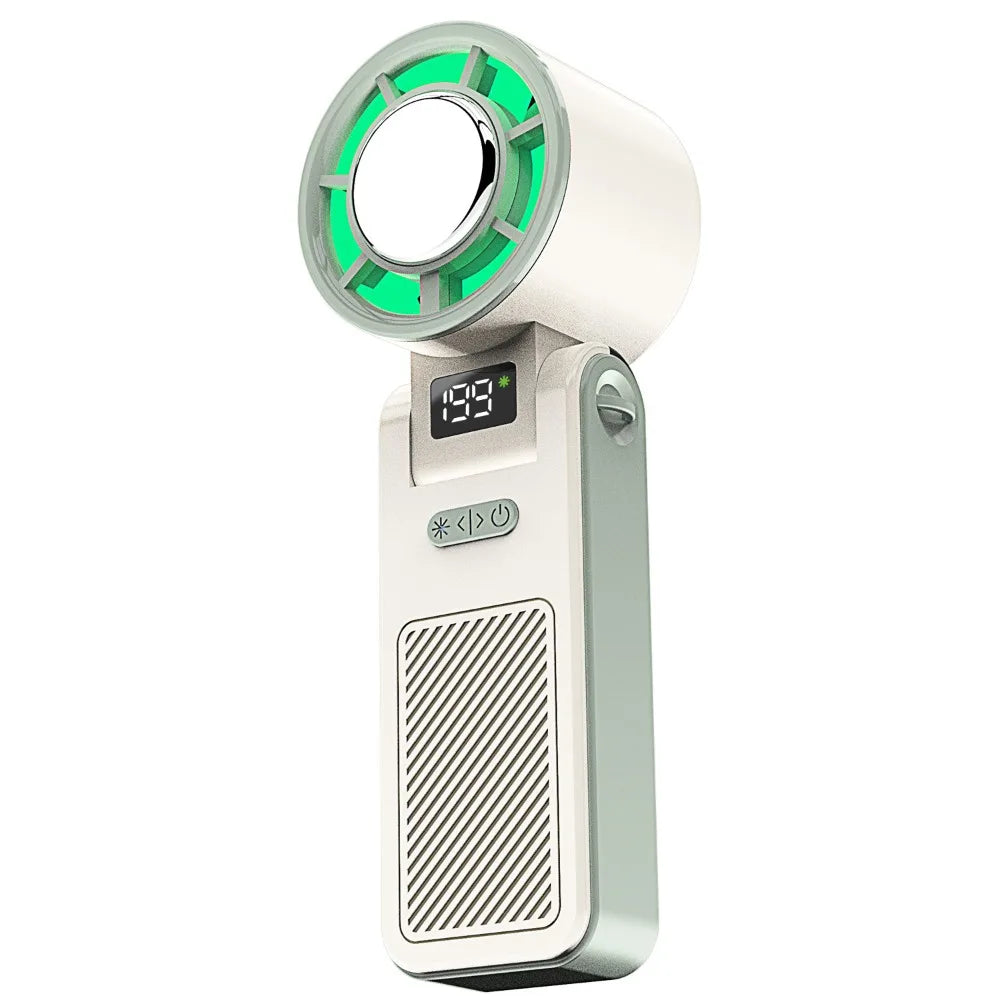Ice Compress Cool Refrigeration Electric Fan Colorful Lighting Foldable Mini Handheld Fan Powerful Airflow High Wind Speed