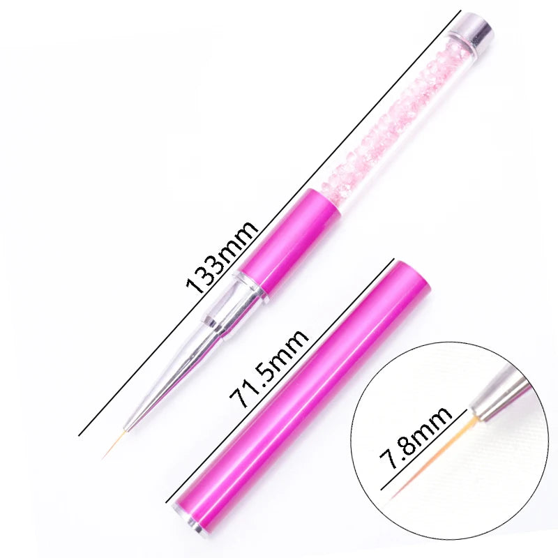 1PC Nails Art Brush Lines Stripe Flower Painting Drawing Pen Acrylic UV Gel Extension Grid Brush 3D Design Drawing Manicure Tool