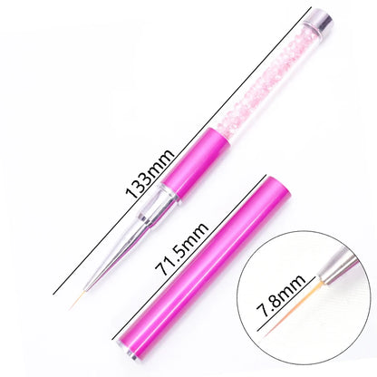 1PC Nails Art Brush Lines Stripe Flower Painting Drawing Pen Acrylic UV Gel Extension Grid Brush 3D Design Drawing Manicure Tool